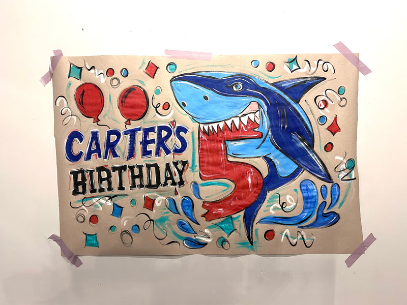 Hand Painted Birthday Banner