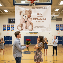 36" x 48" Prom Proposal Banner – Teddy Bear “Prom Would Be Unbearable Without You” Sign – Custom Name & School