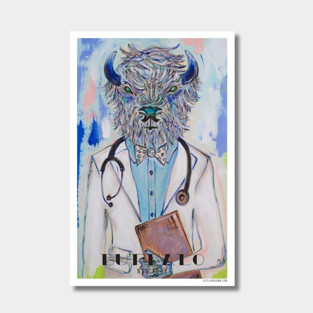 Buffalo Print Doctor Male Art | 11x17 Buffalo Theme Print