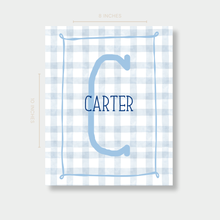 Cool pastel custom name canvas with baby blue, mint, and soft pink for personalized nursery wall art