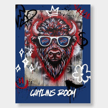 Custom Buffalo Street Art Poster – 18x24 Graffiti-Style Buffalo Head with Text Personalization