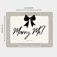 Marry Me Banner 36x48 | Wedding Proposal Sign | Elegant Bow Decor