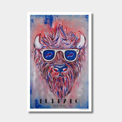 Buffalo Print Football Bills Fan Art | 11x17 Buffalo Sports Print