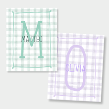 Cool Pastel Custom Name Canvas 8x10 | Personalized Letter Sign in Baby Blue, Mint, Soft Pink & Lilac | Calm Modern Nursery & Kids Room Decor