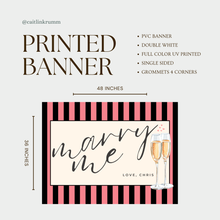 Marry Me Banner 36x48 | Champagne Proposal Sign | Custom Name