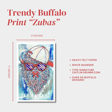 Buffalo Print Zubas Bills Fan Art | 11x17 Buffalo Sports Print