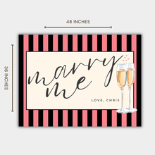 Marry Me Banner 36x48 | Champagne Proposal Sign | Custom Name