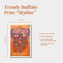 Buffalo Print Skyline Art | 11x17 Buffalo Theme Print