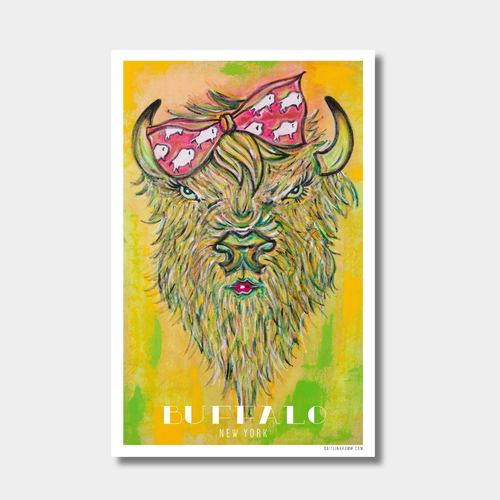 Buffalo Print Bow Art | 11x17 Buffalo Theme Print