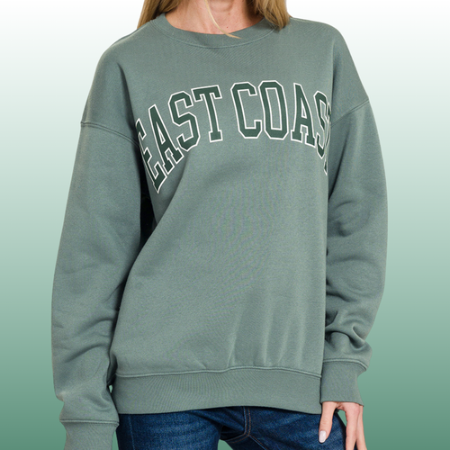 EAST COAST Graphic Fleece Sweatshirt - Round Neck