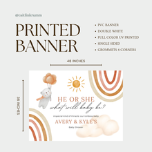 Rainbow Baby Gender Reveal Banner | He or She What Will Baby Be Sign