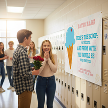 Custom Promposal Banner 36x48 | Here's The Scoop Ice Cream Prom Sign