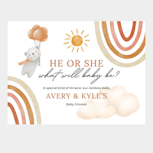 Rainbow Baby Gender Reveal Banner | He or She What Will Baby Be Sign