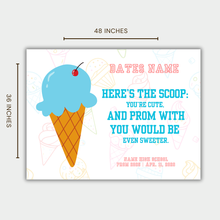 Custom Promposal Banner 36x48 | Here's The Scoop Ice Cream Prom Sign