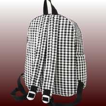 Coquette Bow Embroidered Checkered Backpack Multi-Pocket Design