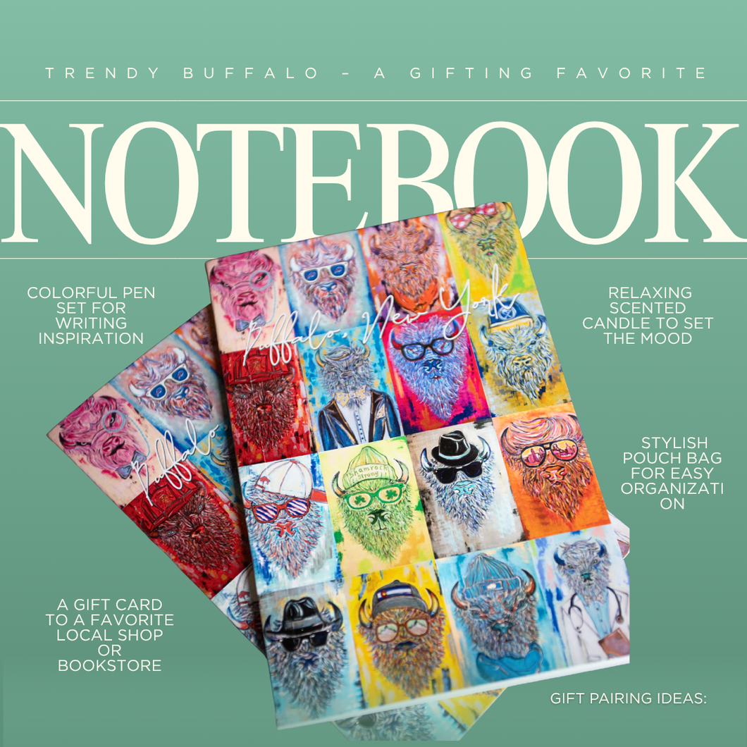 Trendy Buffalo Notebook | Compact Buffalo Journal with Local Designs