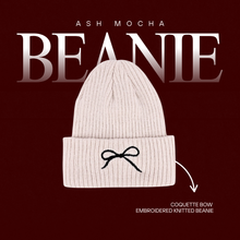 Coquette Bow Embroidered Knitted Beanie Cuffed Style
