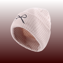 Coquette Bow Embroidered Knitted Beanie Cuffed Style