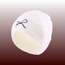 Coquette Bow Embroidered Knitted Beanie Cuffed Style