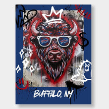 Custom Buffalo Street Art Poster – 18x24 Graffiti-Style Buffalo Head with Text Personalization