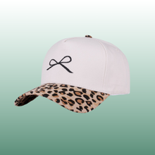 Coquette Bow Embroidered Two-Tone Canvas Cotton Baseball Cap