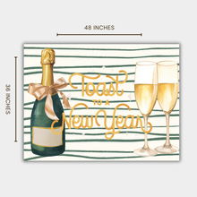 Toast to a New Year Banner 36x48 | NYE Champagne Party Decoration