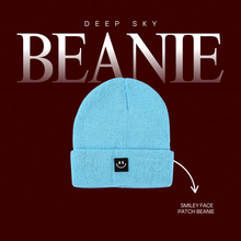 Smiley Face Patch Beanie Stretchy One Size Fits Most