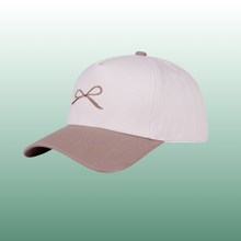 Coquette Bow Embroidered Two-Tone Canvas Cotton Baseball Cap