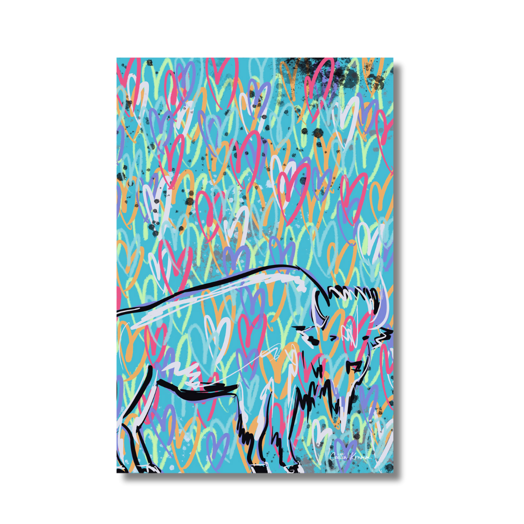 BuffaLove Canvas Wrap Teal Heartbeat | As Seen at Sisters Hospital