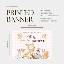 Woodland Baby Shower Banner | Floral Animals Welcome Sign 36x48