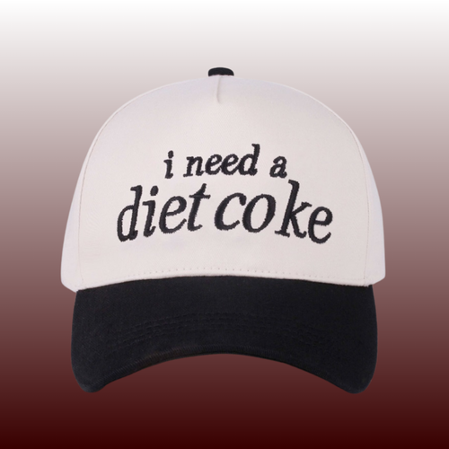 I NEED A DIET COKE Two-Tone Canvas Cotton Baseball Cap