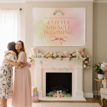 Rainbow Baby Shower Banner | A Little Miracle is Coming Sign