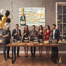 Toast to a New Year Banner 36x48 | NYE Champagne Party Decoration