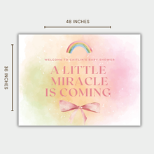Rainbow Baby Shower Banner | A Little Miracle is Coming Sign