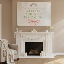Rainbow Baby Shower Banner | A Little Miracle is Coming Sign