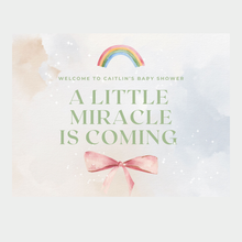 Rainbow Baby Shower Banner | A Little Miracle is Coming Sign