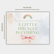 Rainbow Baby Shower Banner | A Little Miracle is Coming Sign