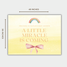 Rainbow Baby Shower Banner | A Little Miracle is Coming Sign