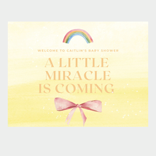 Rainbow Baby Shower Banner | A Little Miracle is Coming Sign