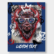 Custom Buffalo Street Art Poster – 18x24 Graffiti-Style Buffalo Head with Text Personalization