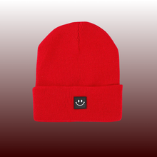 Smiley Face Patch Beanie Stretchy One Size Fits Most