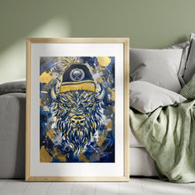 Let's Go Buffalo — Hockey Bison Acrylic Art | 16x20 Rolled Canvas Print | Ready to Frame | Buffalo NY Fan Art