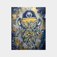 Let's Go Buffalo — Hockey Bison Acrylic Art | 16x20 Rolled Canvas Print | Ready to Frame | Buffalo NY Fan Art