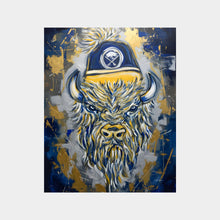 Let's Go Buffalo — Hockey Bison Acrylic Art | 16x20 Rolled Canvas Print | Ready to Frame | Buffalo NY Fan Art