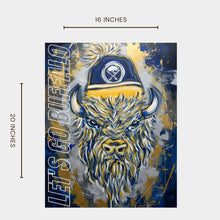 Let's Go Buffalo — Hockey Bison Acrylic Art | 16x20 Rolled Canvas Print | Ready to Frame | Buffalo NY Fan Art