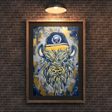 Let's Go Buffalo — Hockey Bison Acrylic Art | 16x20 Rolled Canvas Print | Ready to Frame | Buffalo NY Fan Art