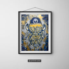 Let's Go Buffalo — Hockey Bison Acrylic Art | 16x20 Rolled Canvas Print | Ready to Frame | Buffalo NY Fan Art