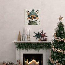 Personalized Ski House Canvas Wall Art | Custom Fox Winter Decor | Mountain Cabin Lodge Gift