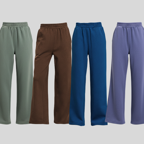 Women's Comfort Fleece Pants with Pockets Elastic Waistband