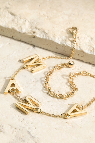 Mama Letter Charm Bracelet